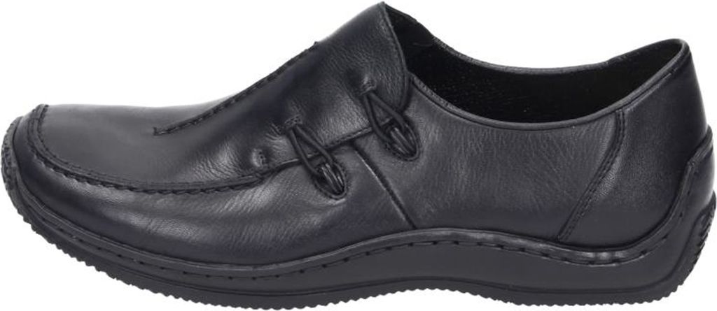 Rieker Damen Echtleder Slipper schwarz, Damen:37 EU