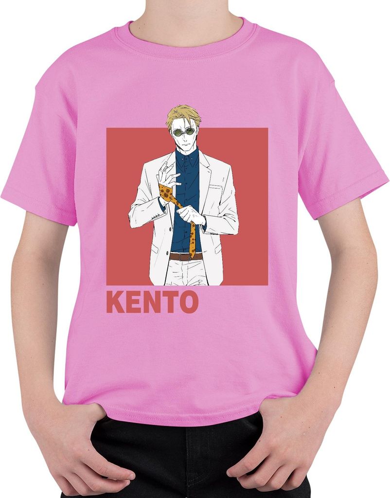 Kento Anime Gentleman Anzug Sonnenbrille Krawatte Geschenk Retro Uni Kinder T-Shirt, Pink, 104