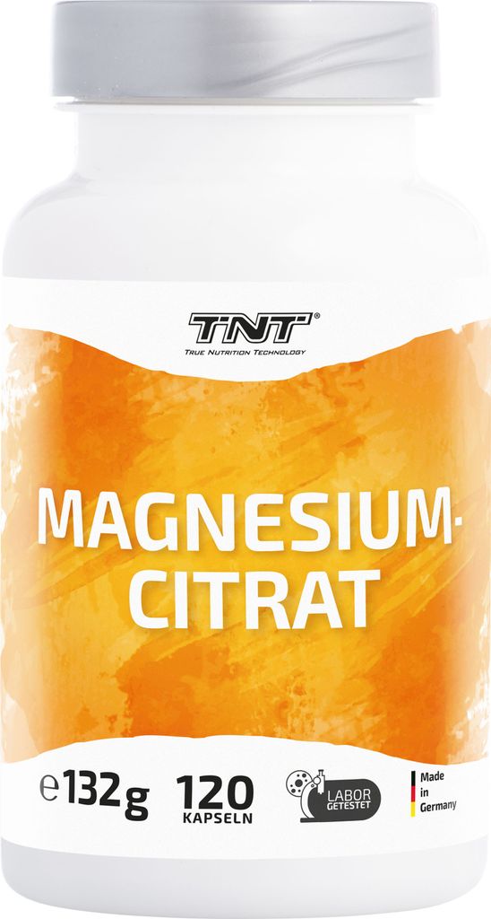 TNT Magnesium Kapseln 30mg hochwertiges Magnesium Citrat pro Portion 120 Kapseln ohne Geschmack