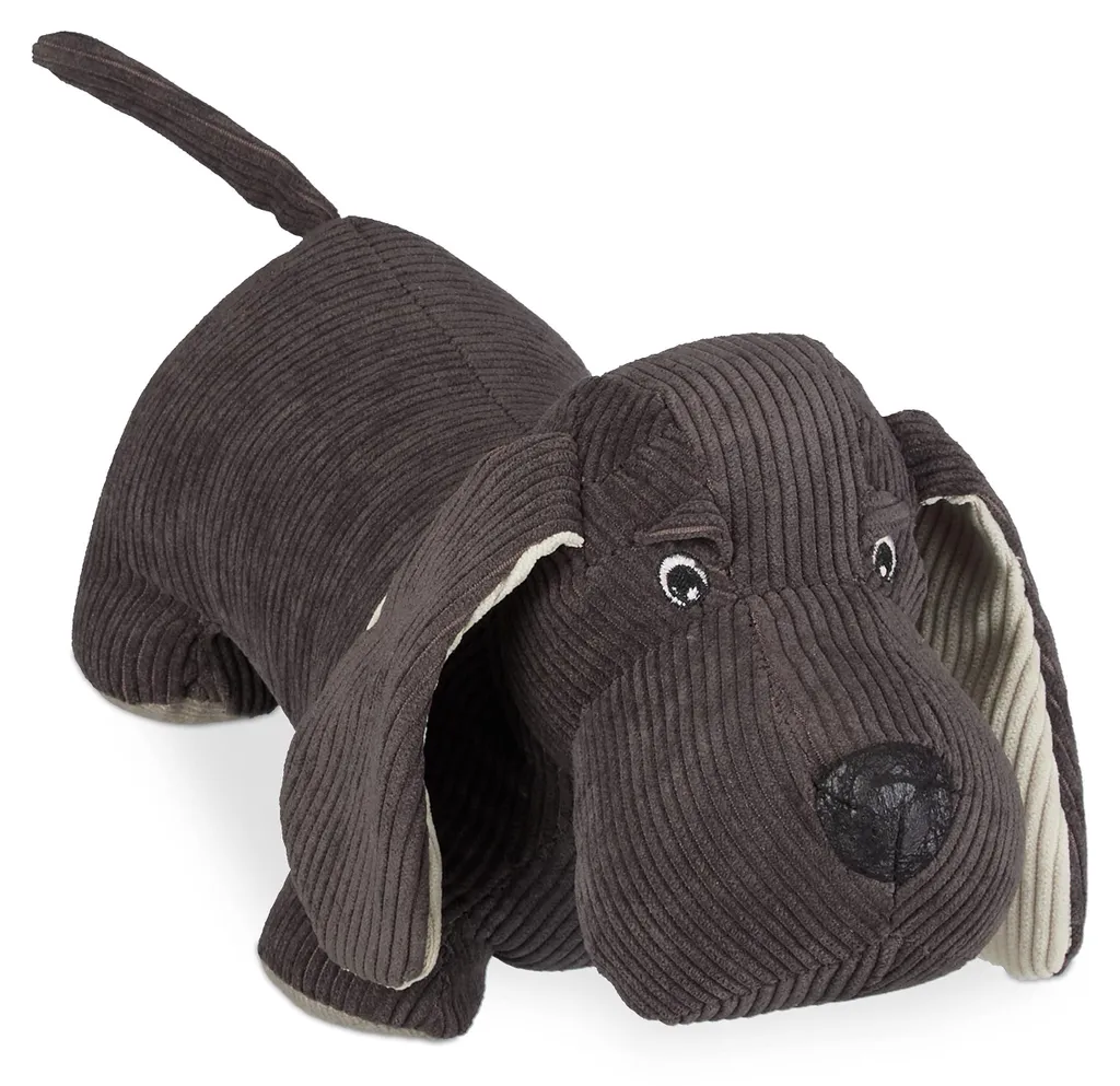 Cale-porte décoratif animal chien marron - Bloc porte lourd en tissu