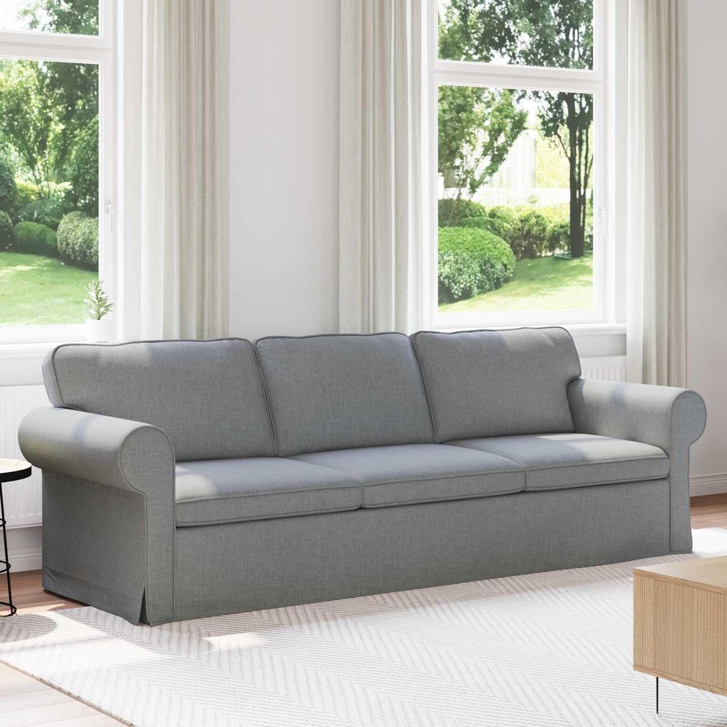 "Schlussverkauf" Wohnzimmer Couch/Sofa - mit Ergonomisches Design - Hellgrau Gesamtabmessungen: 245x82x80 cm (BxTxH) C14163