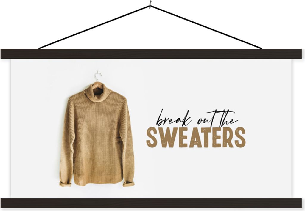 MuchoWow Textilposter Pullover - Winter - Angebot 120x60 cm mit schwarzem Rahmen - Dekoration Schlafzimmer