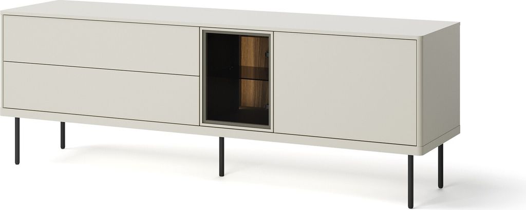 Furniture24 Tv - Lowboard Epiro Ep-06 Fernsehschrank Kaschmir / Dunkle Eiche