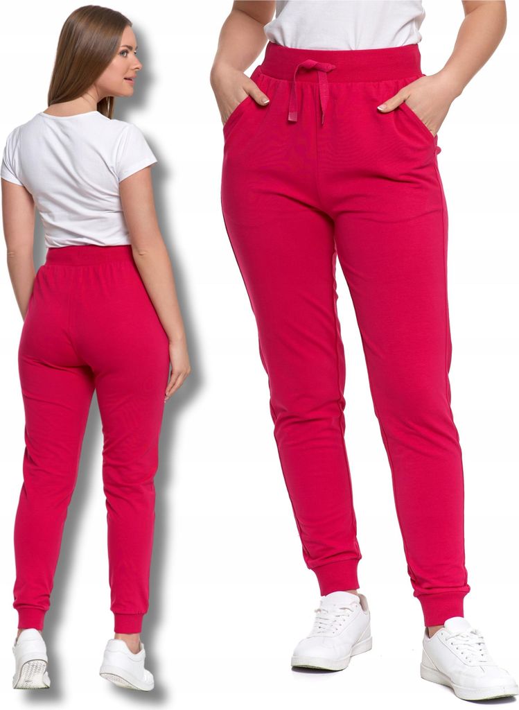 DAMEN'S PANTS Glatt mit Taschen Trainingshose Baumwolle MORAJ - M