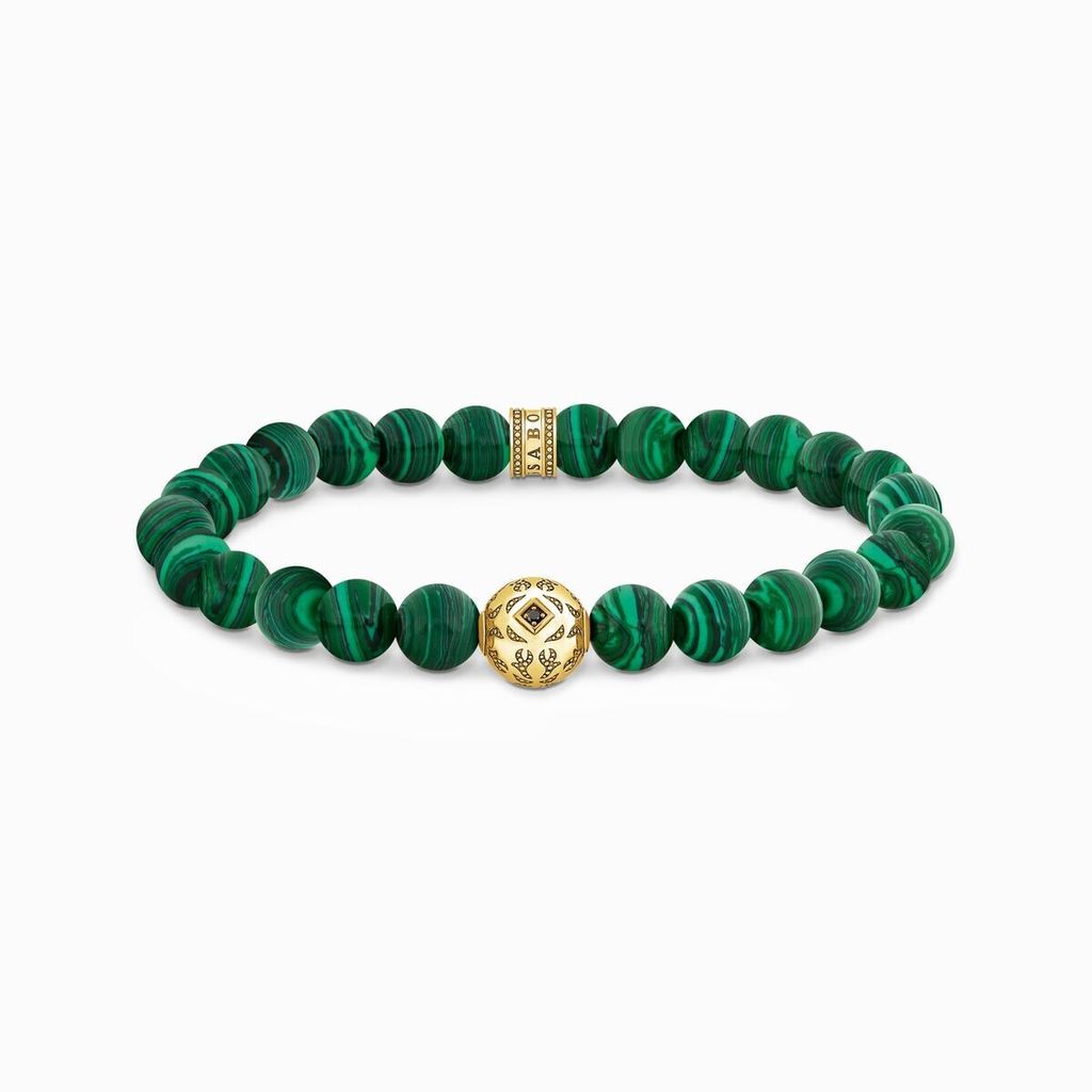 Thomas Sabo A2145-140-6-L17 Herren Beads-Armband aus grünen Produktbild 