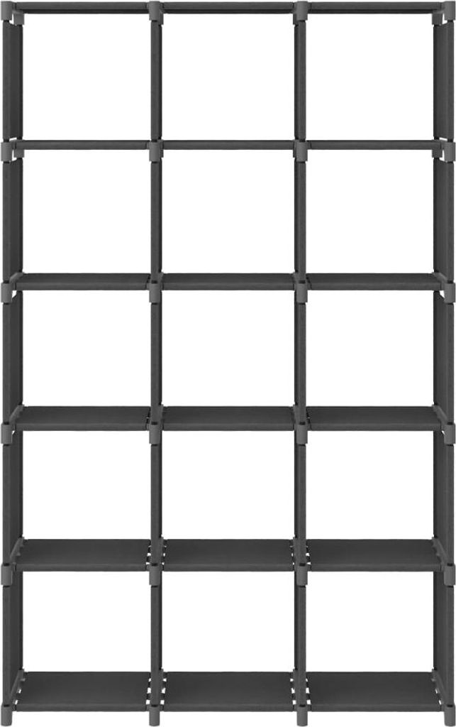 vidaXL Würfel-Regal 15 Fächer Grau 103x30x175,5 cm Stoff