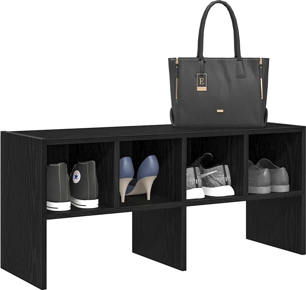 "2026 Promotion" Schuhregal Stapelbar Schwarz Eichen-Optik 89,5x30x40 cm - Garderobenständer CC31960