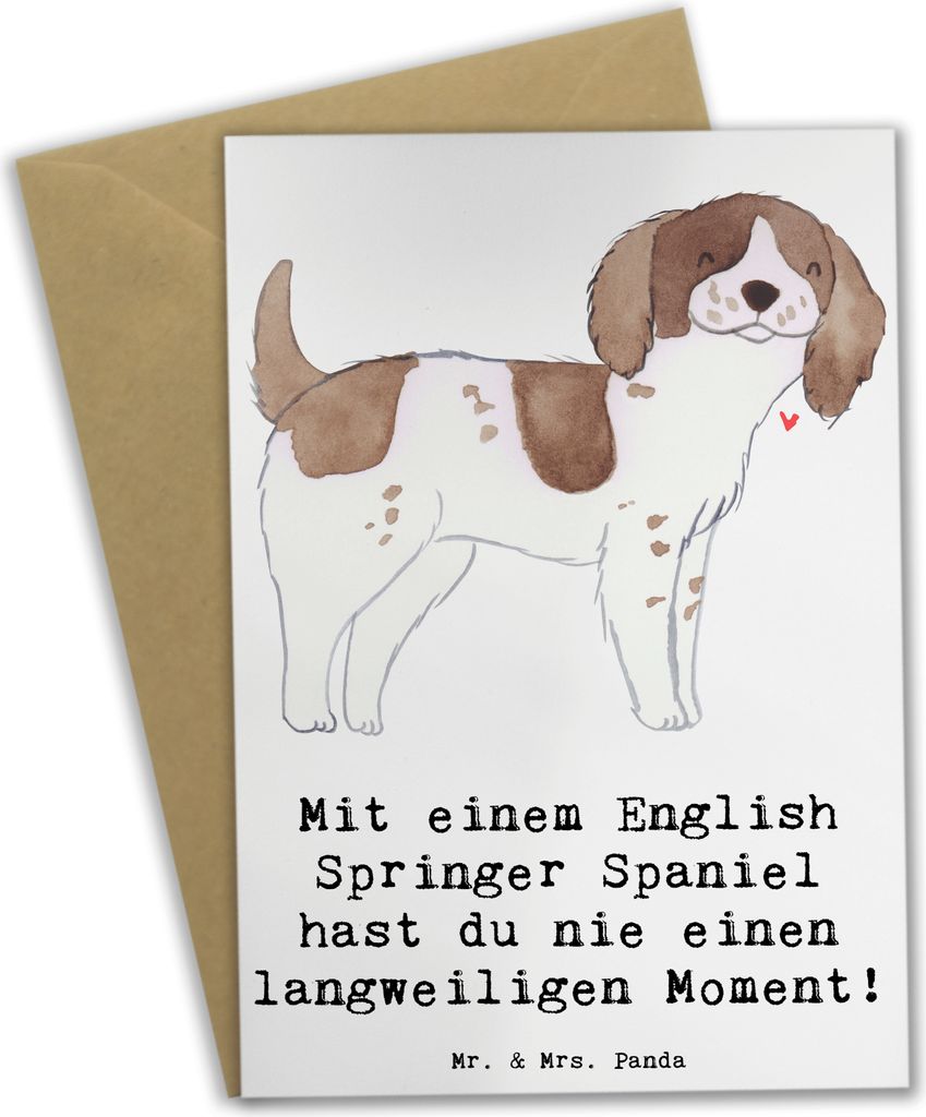 Mr. & Mrs. Panda Klappkarte English Springer Spaniel Spaß - Weiß - Geschenk, hochzeitskarten, sanftmütiger Hund, Hunderassen Vielfalt, Grußkart...