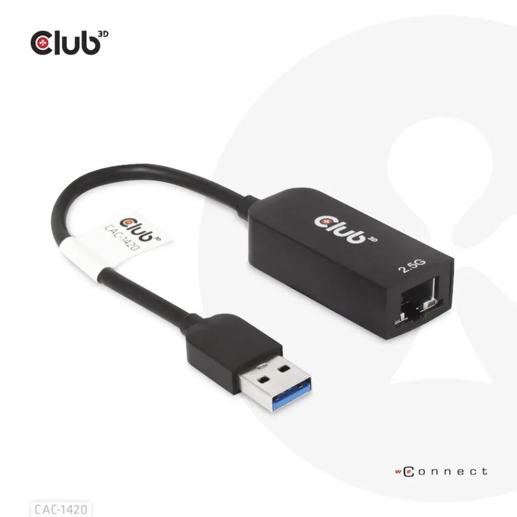 Club 3D CAC-1420 Adattatore USB 3.2 a RJ45 2.5Gb | Velocità Estrema