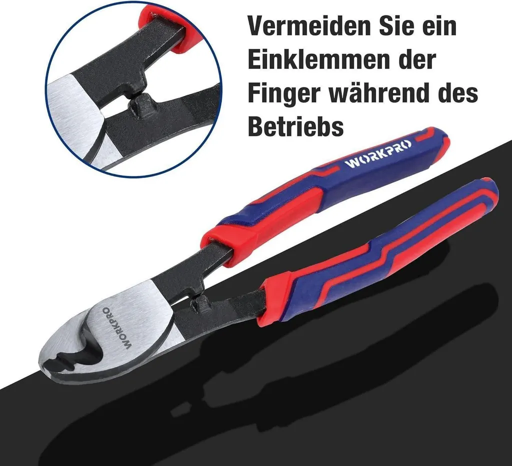 WORKPRO Coupe-câble 210mm en Acier Chrome-Vanadium pour Cuivre