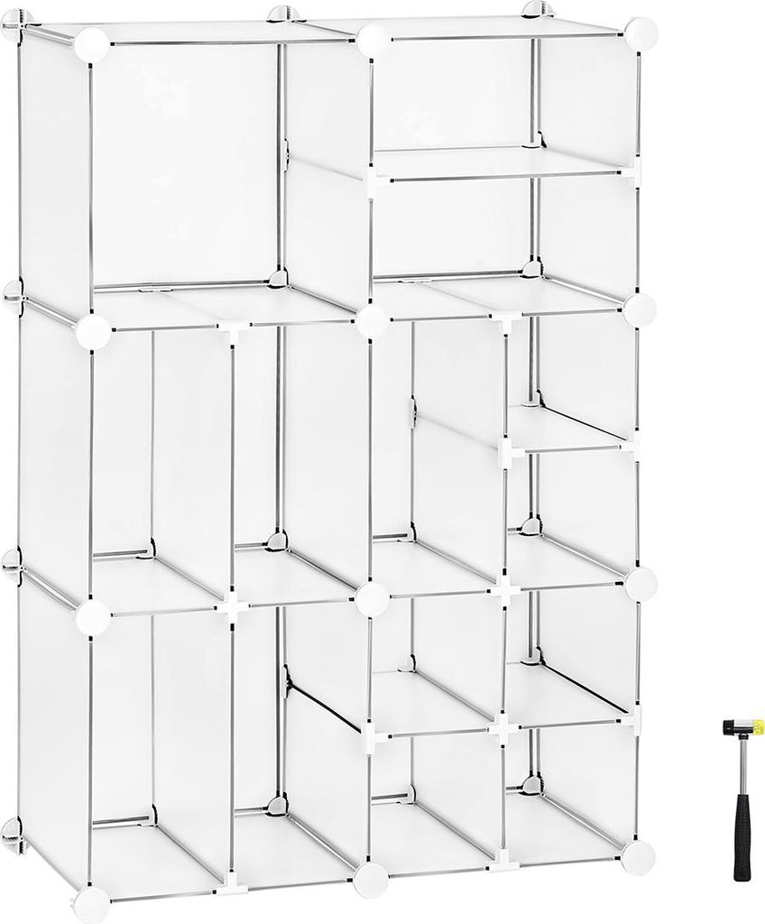 DIY-Regalsystem mit 14 Fächern, weiß