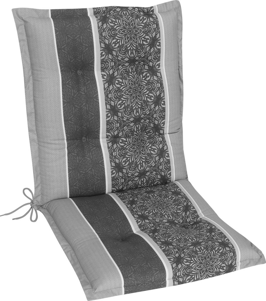 Herlag Niedriglehner Gartenstuhlauflage Valeria 103x50x7,5cm Gestreift Anthrazit