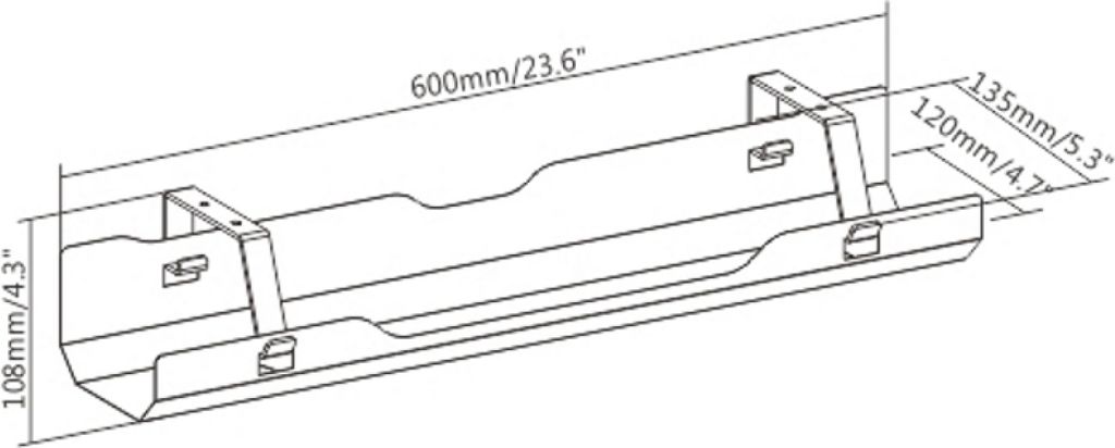 Kabelkanal für Untertisch - 60 cm breit - weiß Produktbild 5