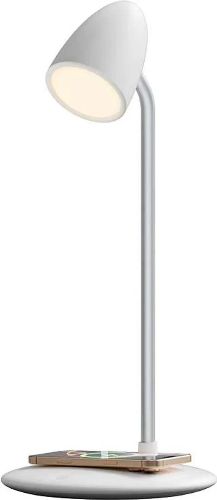 Lampe de bureau avec chargeur induction 15W Blanc Mat - Luminaire connecté Qi