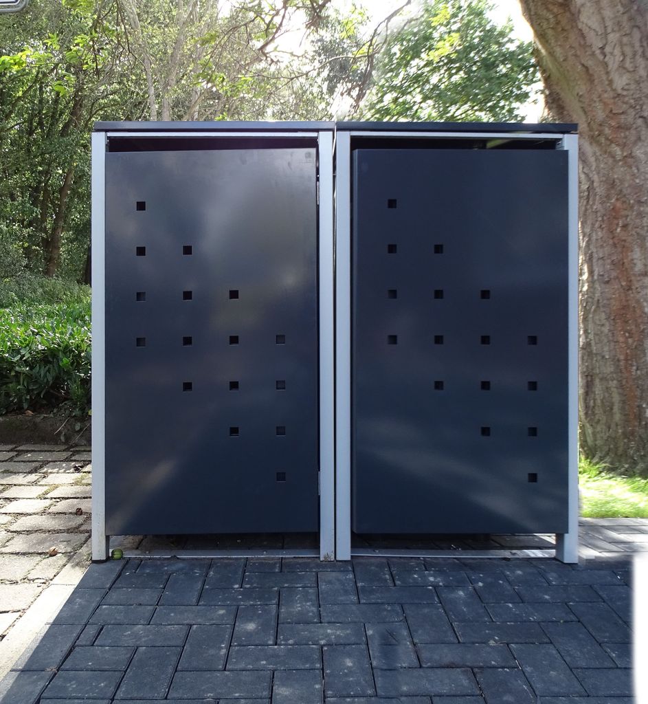 2 Mülltonnenboxen Modell No.3 Anthrazitgrau für 240 Liter Mülltonnen