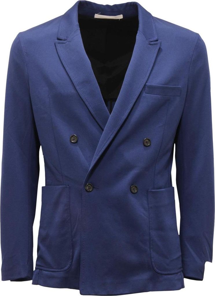 3341AS giacca doppiopetto uomo PAOLO PECORA man jersey jacket blue