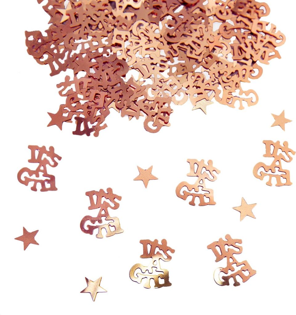 Oblique Unique Konfetti It ́s A Girl + Sterne roségold 500 Stk.Tisch Deko Baby Shower Mädchen