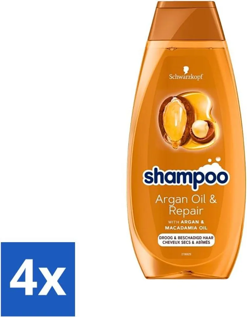 Set 4x Schwarzkopf Shampoo Argan & Riparazione - Capelli Forti 400ml