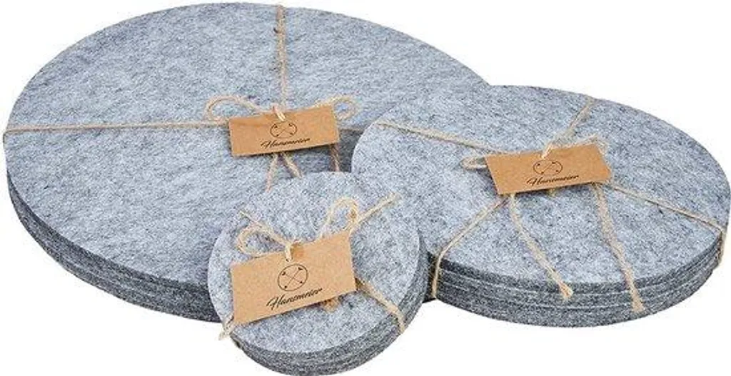 4 Sous-assiettes Grises 30cm Lavables - Fini les Taches sur la Nappe
