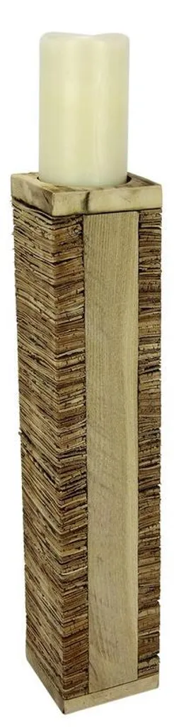 Grand bougeoir décoratif style cottage en bois naturel marron flèche