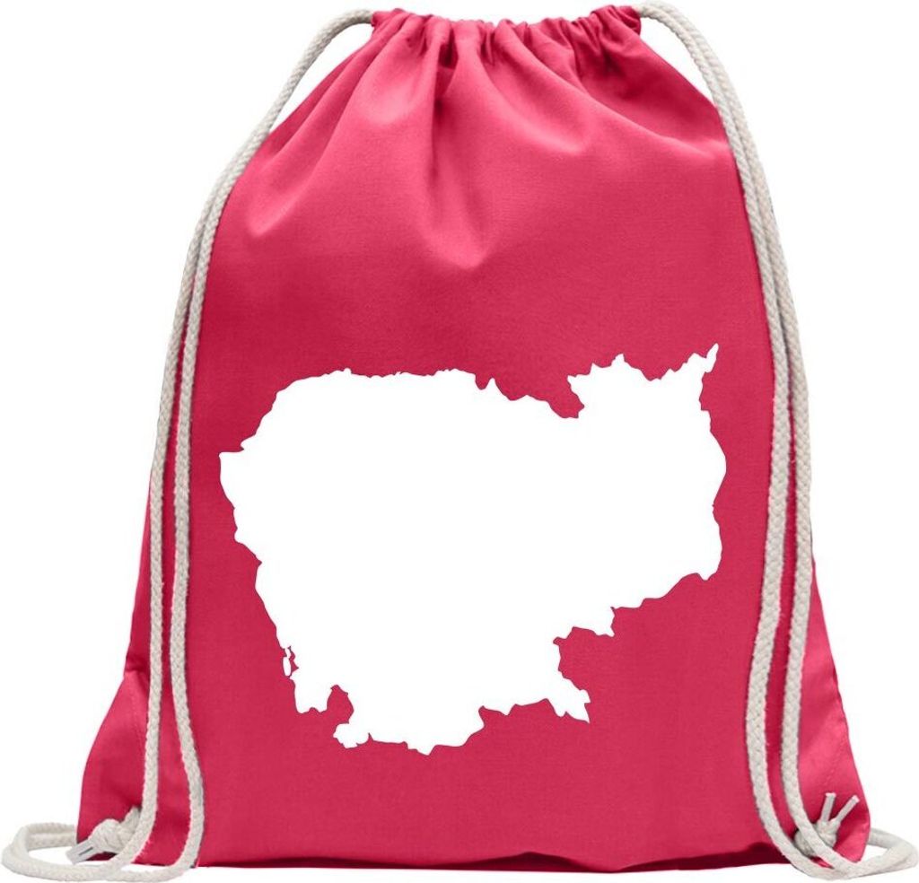 Kiwistar - Turnbeutel - pink - Kambodscha Umriss Kontur - Fun Rucksack Sport Beutel Gymsack Baumwolle mit Ziehgurt