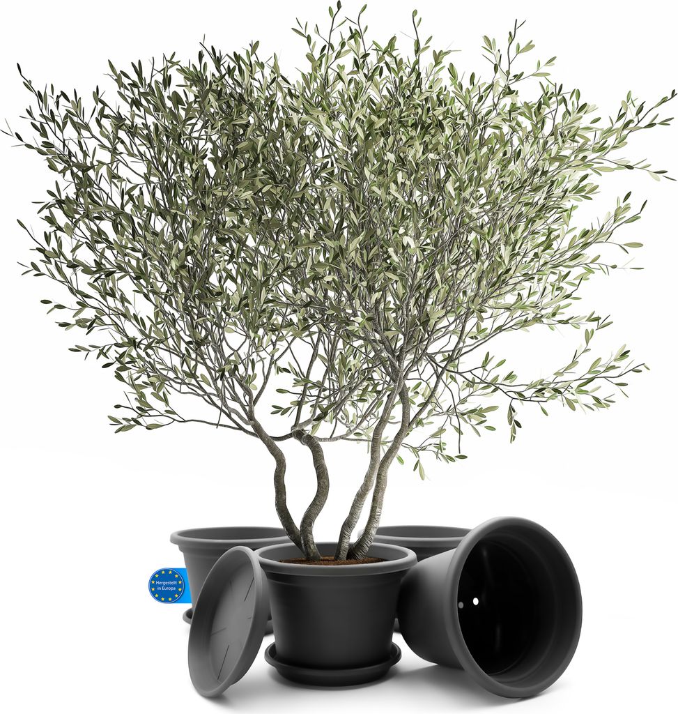 BigDean 4 Stück Blumentopf mit Untersetzer rund ø 40 cm Produktbild 