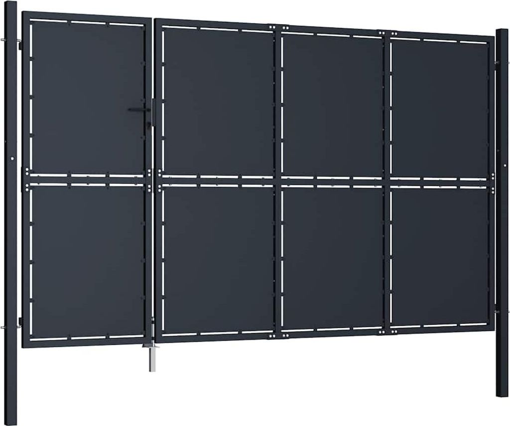 vidaXL Gartentor aus Stahl 350 x 150 cm Anthrazit Produktbild 