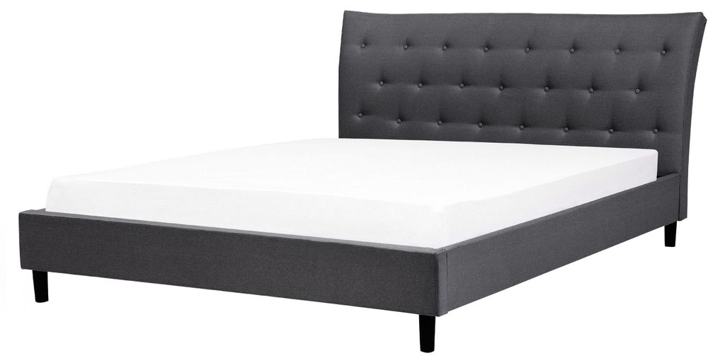 BELIANI Polsterbett Grau 160 x 200 cm Mit Lattenrost und Produktbild 
