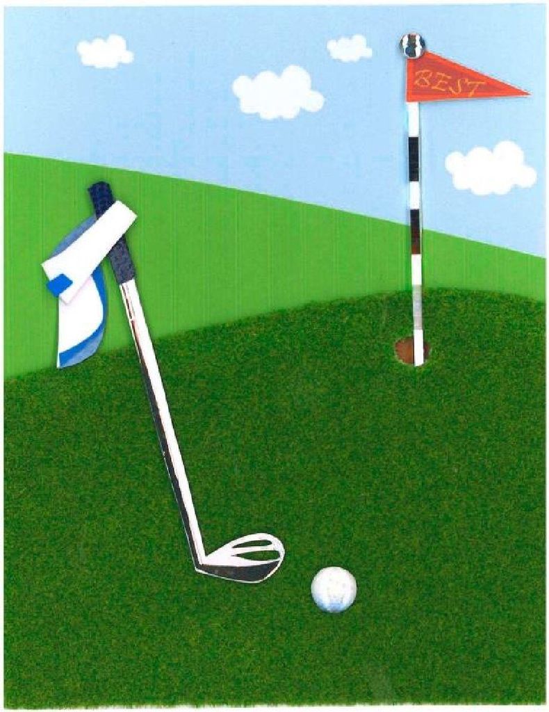 Artebene Karte Golfschläger-Fahne in Schwarz Größe 10x15 cm