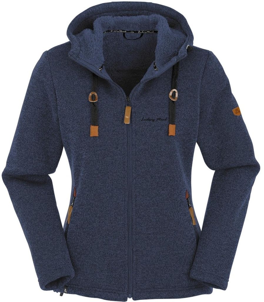 MAUL Chieming - Strickfeecejacke + Kapuze Damen blau blau 42