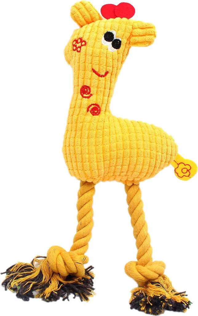Gioco Cane Giraffa Masticabile: Corda e Flanella per Denti Sani