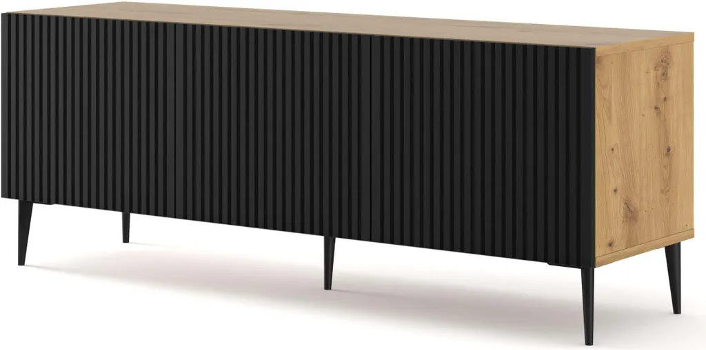 Meuble TV Design 150cm Ravenna B - Support Télévision Bicolore Moderne