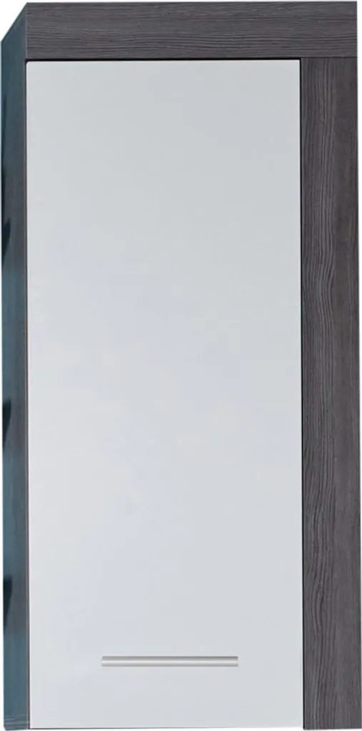 MiamiMaine Armoire murale de salle de bain 1 porte Blanc Argent fumé