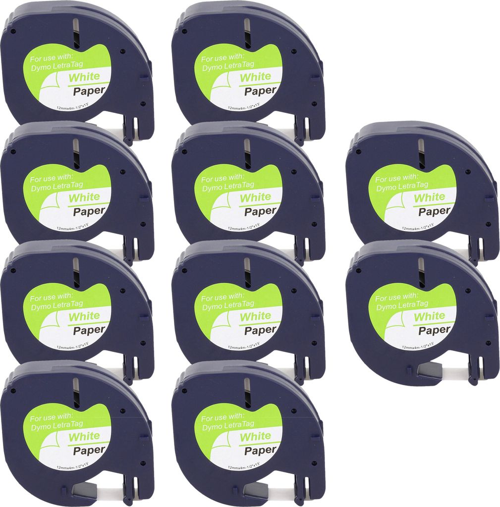 10x Schriftband 59421 My Office für DYMO 12mm x 4m LetraTag LT100H