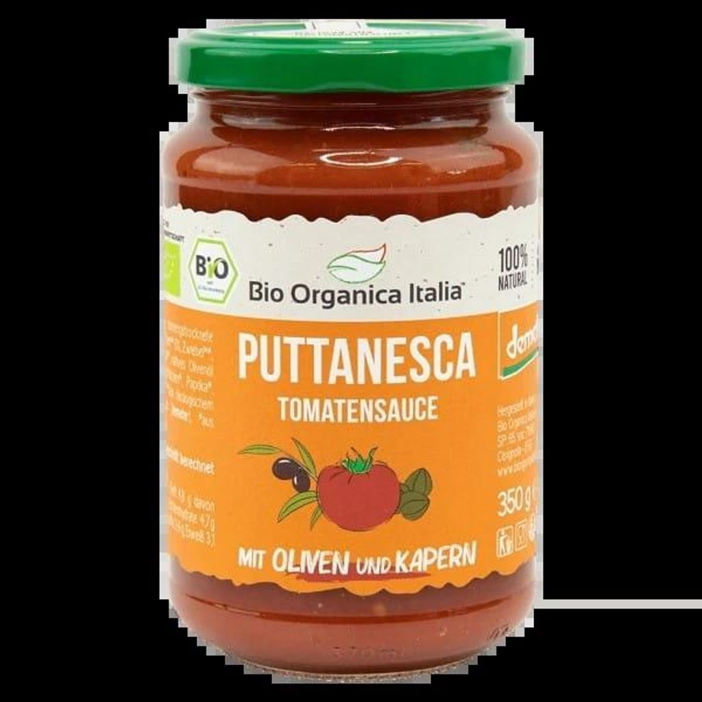 SOS POMIDOROWY Z OLIWKAMI I KAPARAMI PUTTANESCA DEMETER BIO 350 g - BIO ORGANICA ITALIA