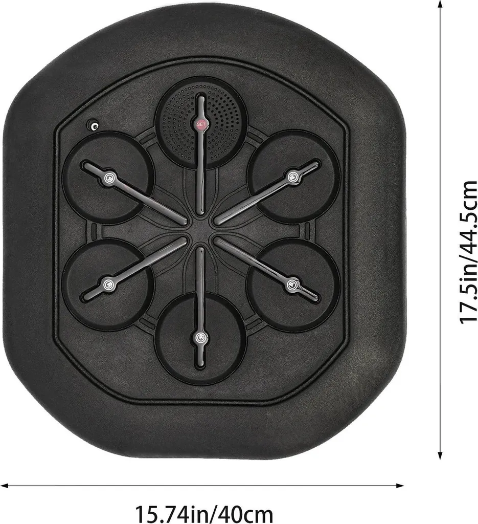 Machine de boxe musicale connectée en PU noir avec gants inclus