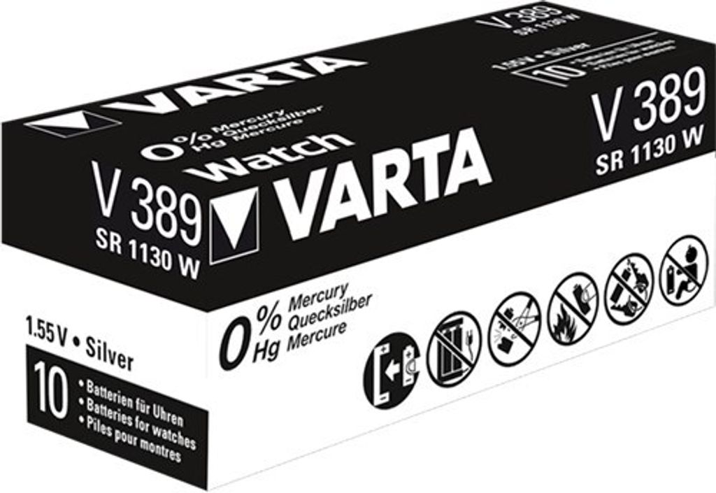 Varta -V389, Einwegbatterie, Siler-Oxid (S), 1,55 V, 1 Produktbild 