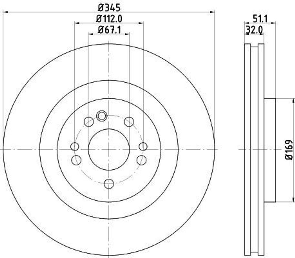 HELLA 8DD 355 107-221 - OE 1634210312 Bremsscheibe für M-Klasse (W163)
