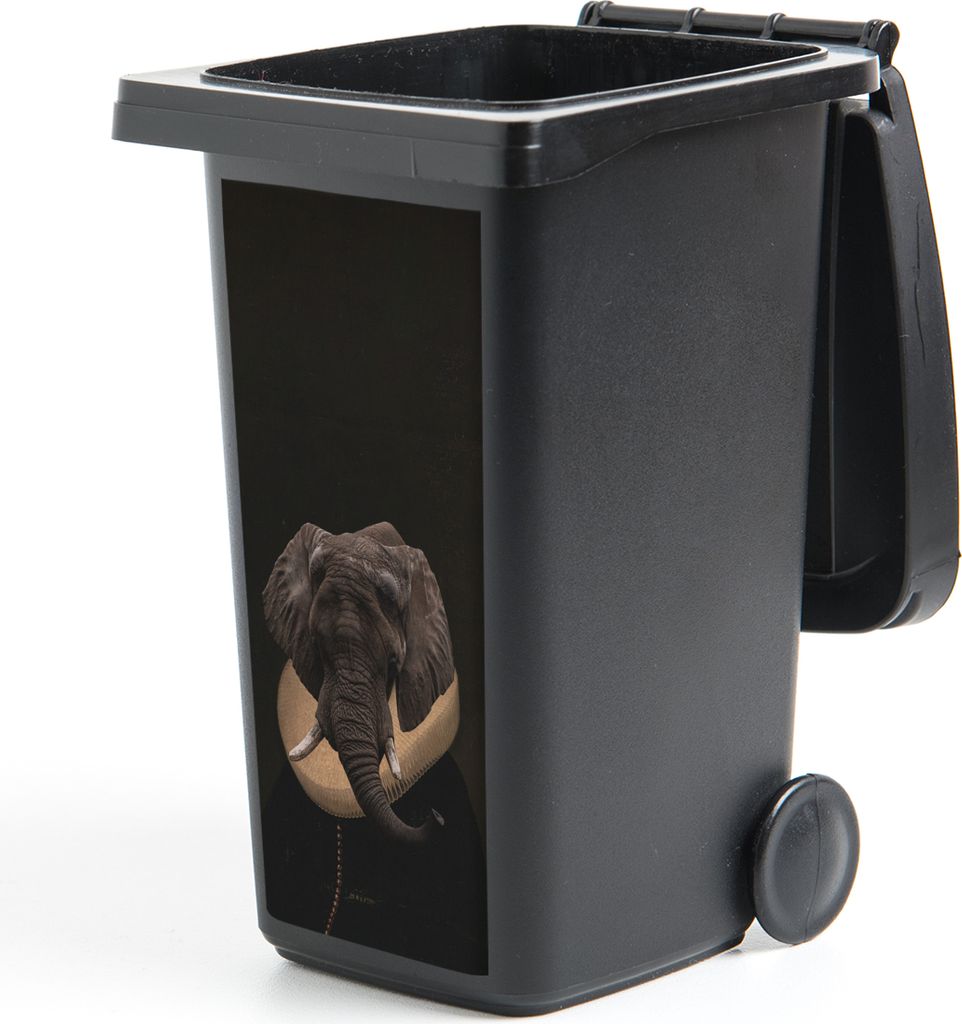 MuchoWow Mülltonnenaufkleber Elefant - Kunst - Tiere 44x98 cm - Containeraufkleber - Aufkleber - Mülltonnen-Aufkleber