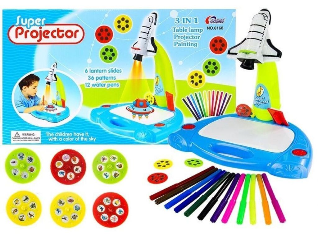 Leantoys Projektor – Raketen-Malvorlagenprojektor mit 36 Bildern