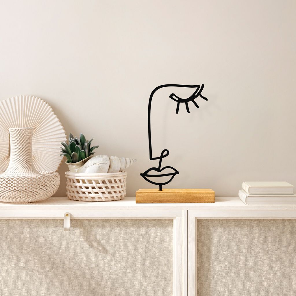 Evila Originals, Look - Black, Dekoratives Objekt, Hölzern, 29 x 8 x 17 cm