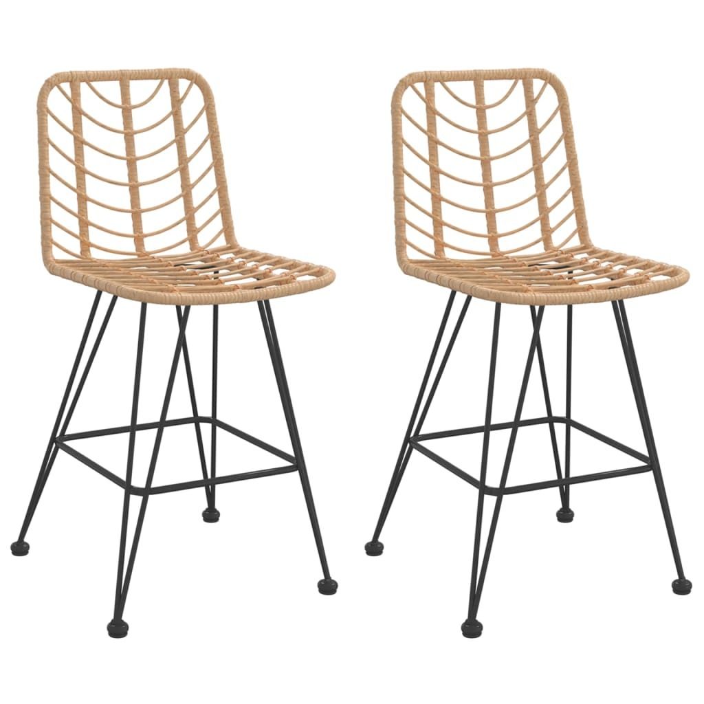 vidaXL Sgabello da bar 2 pezzi 45x56x103,5 cm PE-rattan e Immagine del prodotto 