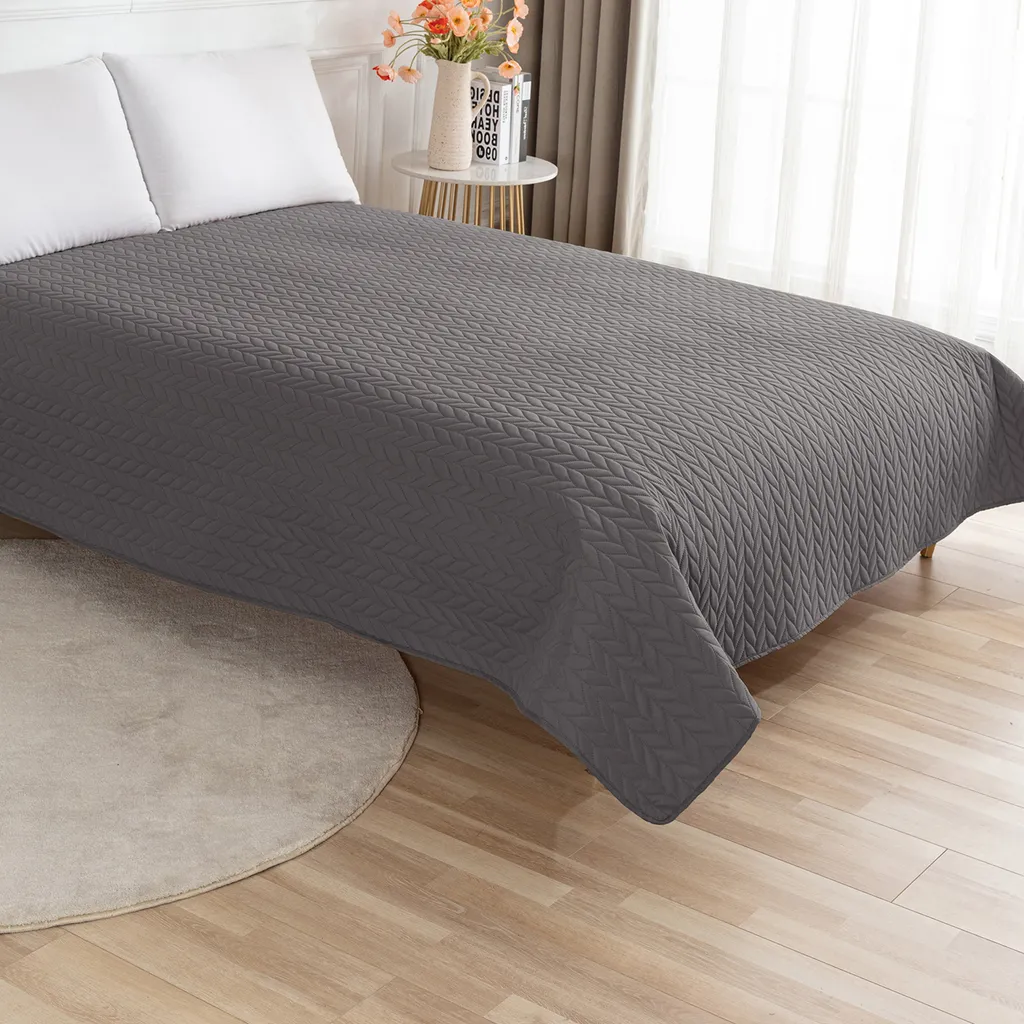 Protection de lit étanche pour chiens, plaid lavable grand format gris