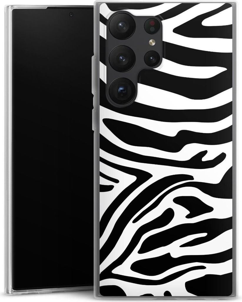 DeinDesign Slim Hülle für Samsung Galaxy S23 Ultra Silikon Case Ultra Dünn Handyhülle Animal-Look Animalprint Zebra