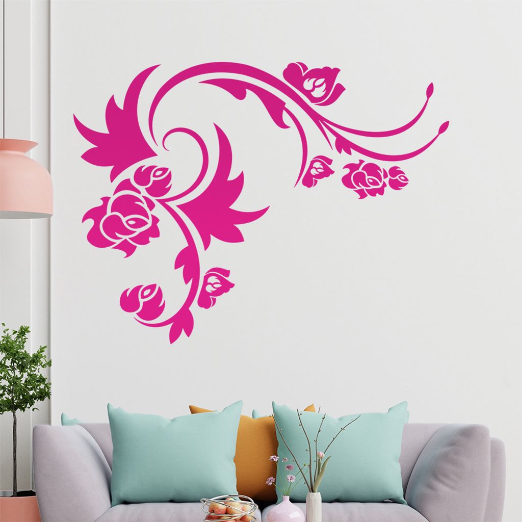Blüte Blume Tribal Wandtattoo in 6 Größen - Wandaufkleber Wall Sticker - Dekoration, Küche, Wohnzimmer, Schlafzimmer, Badezimmer