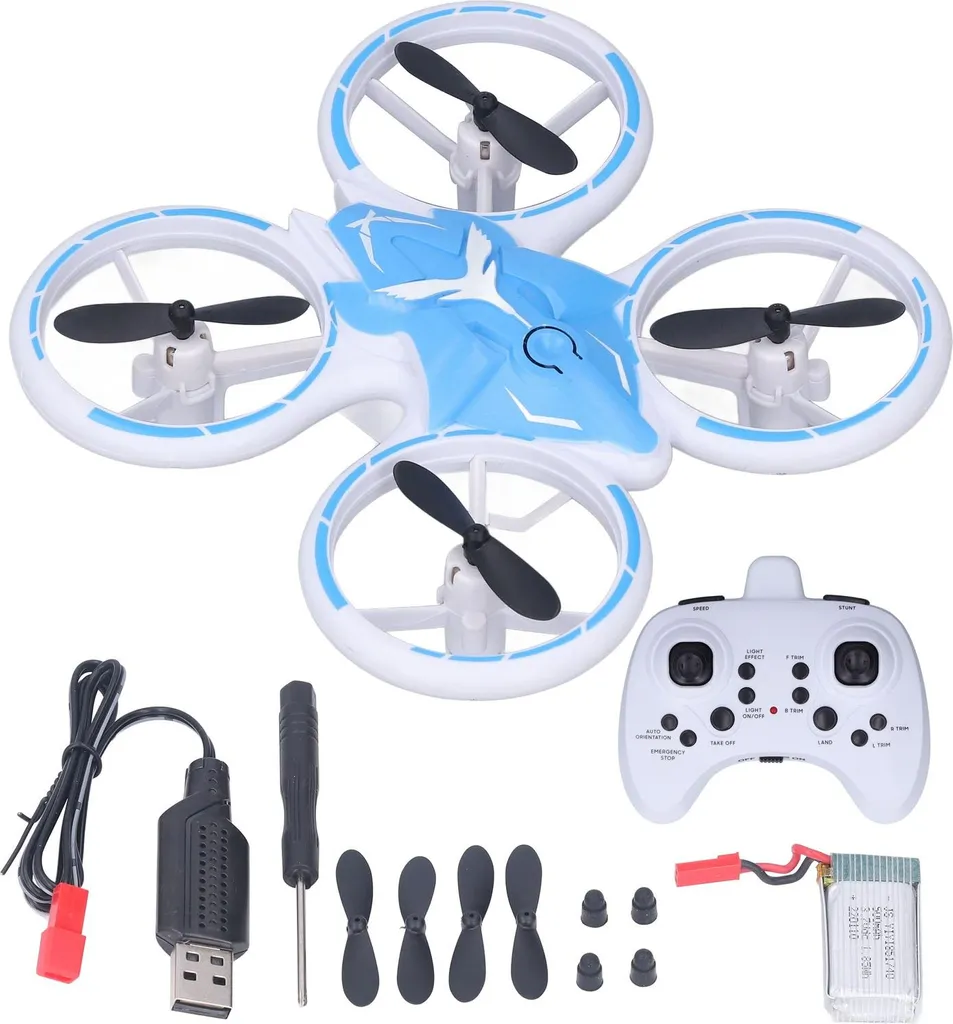 Mini-drone anti-choc pour débutant : apprenez à voler sans casse en bleu
