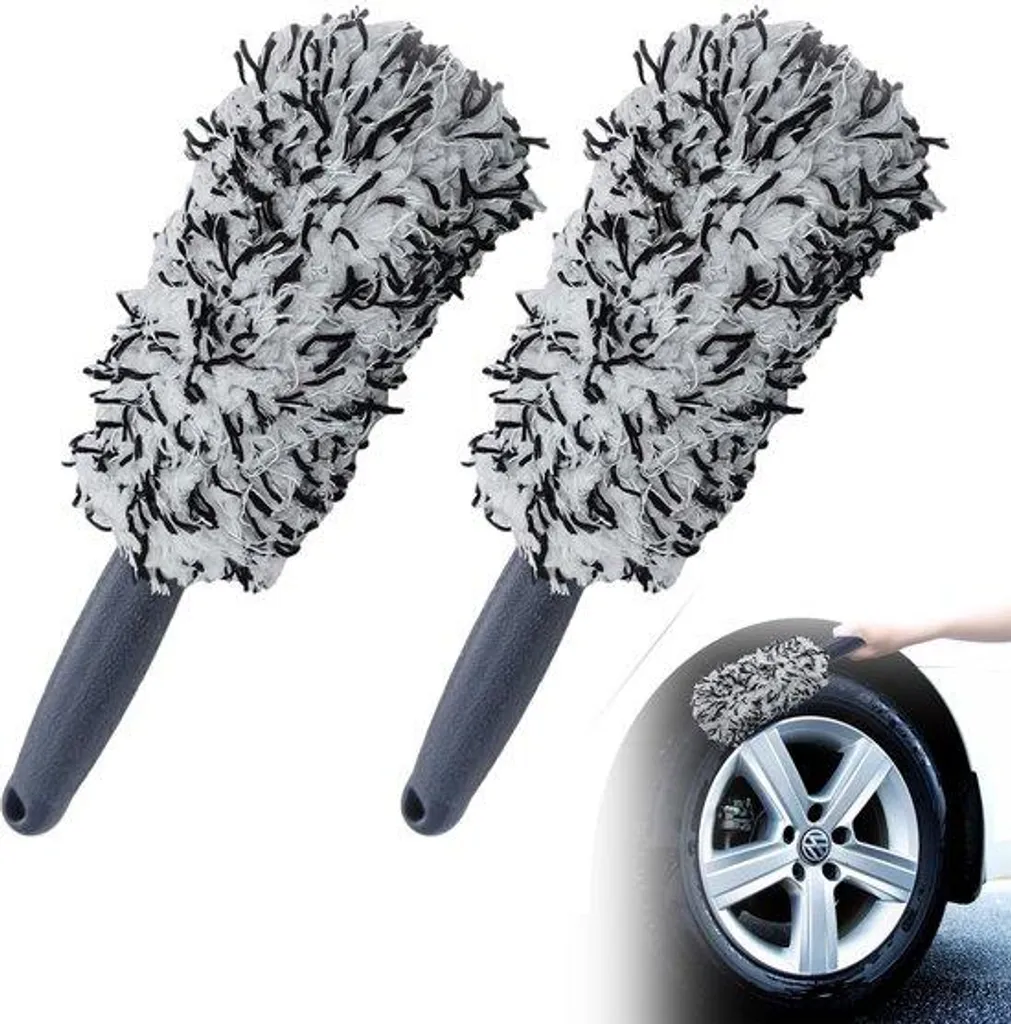 Brosse de nettoyage pour jantes plate lot de 2 pour voiture et moto