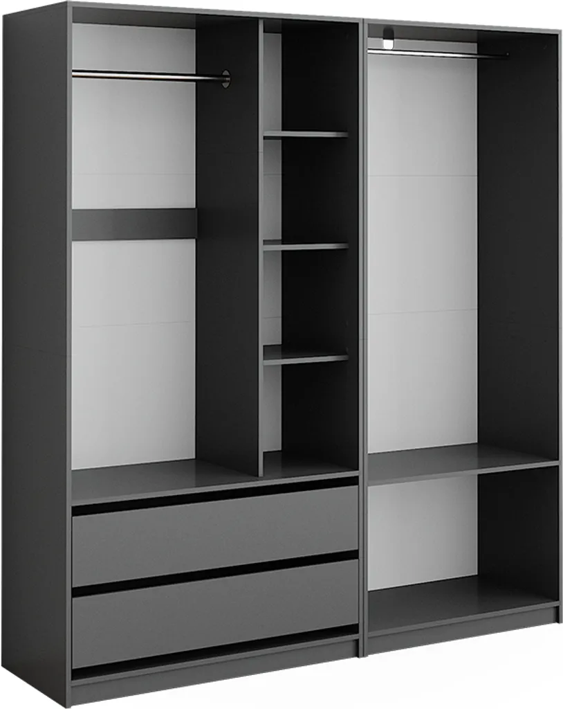 Armoire Double de Rangement Vicco Elmo Anthracite Modèle 50210 Robuste