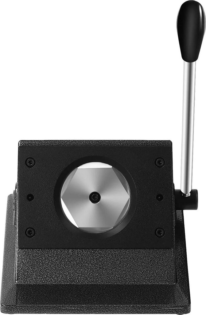 Buttonpresse/Button Maker - Runde Stanzmaschine - Für 58 mm Buttons - Schneidöffnung Ø 69,5 mm - Griff 27,5 cm - Stahl, Aluminium & Gusseisen