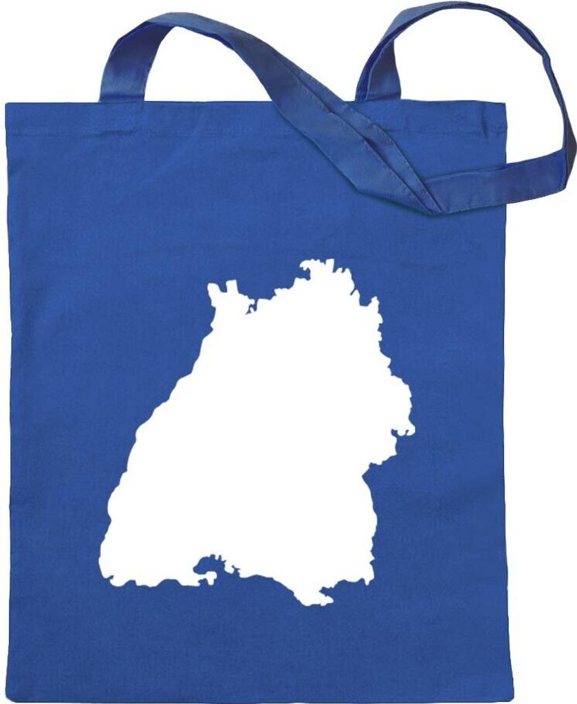 Kiwistar - Baumwolltasche - royalblau - Baden - Württemberg Silhouette - Tragetasche Stoffbeutel Umhängetasche langer Henkel